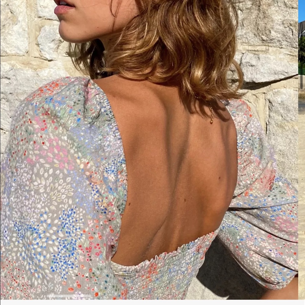 Aritzia Wilfred Lolita Cropped Puff Sleeves Floral Blouse, XS - Picture 11 of 11